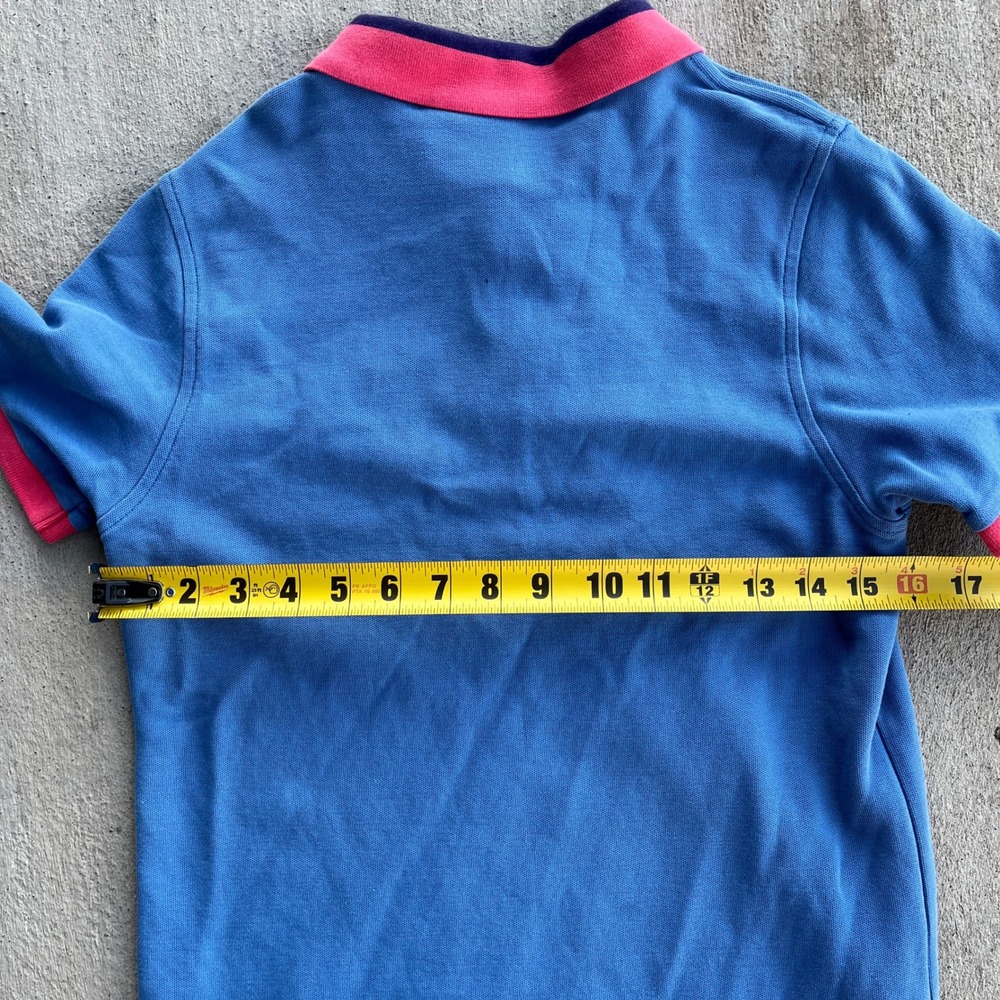 Psycho Bunny Blue Pink Trim Short‎ Sleeve Polo Shirt Size 2 XXS Pima Cotton - Picture 6 of 6